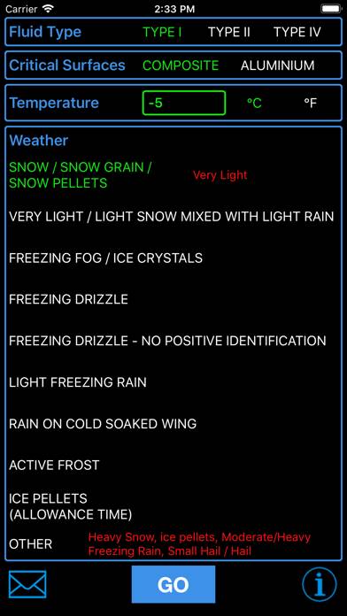 Pilot Anti-Icing App skärmdump