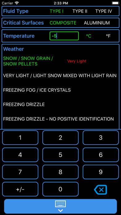 Pilot Anti-Icing App skärmdump