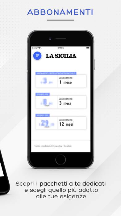 La Sicilia. Schermata dell'app