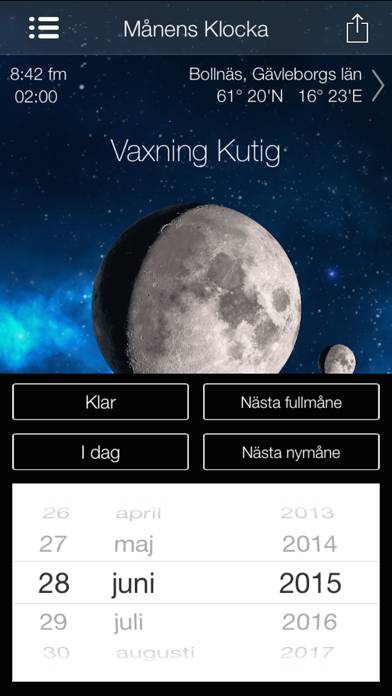Månfas kalender App skärmdump