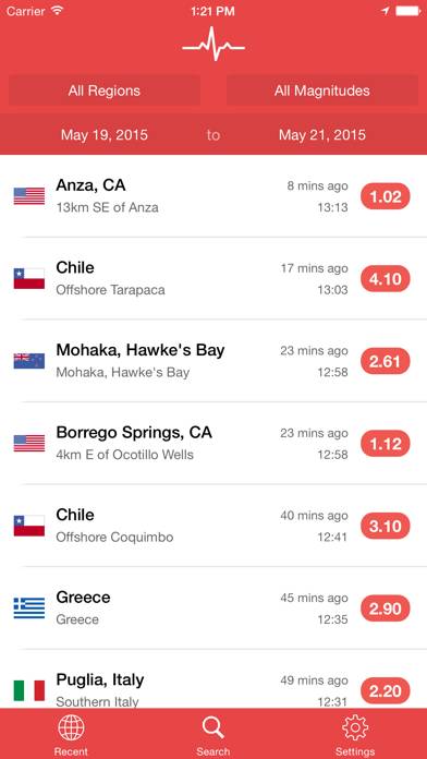 My Earthquake Alerts & Feed App-Screenshot #2
