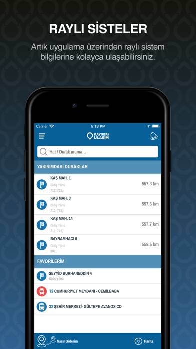 Kayseri Ulaşım App screenshot