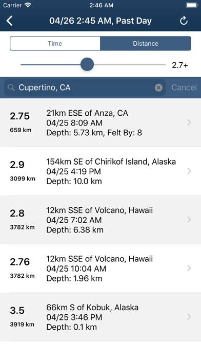 Earthquake Monitor App screenshot