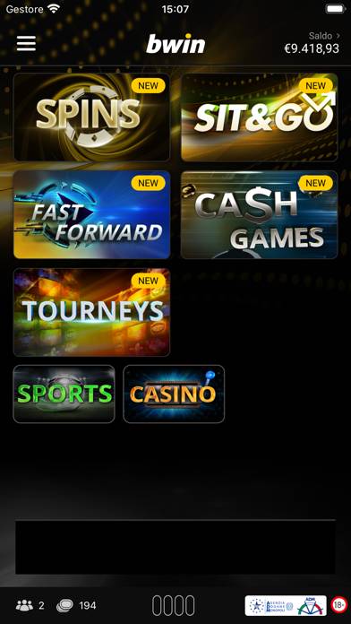 bwin - Giochi di Poker Online immagine dello schermo
