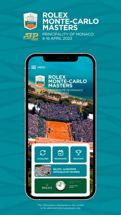 Rolex Monte-Carlo Masters Schermata dell'app #1