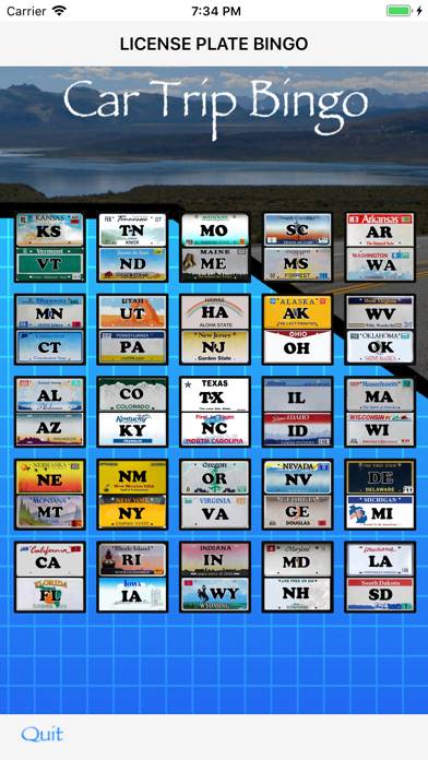 Car Trip Bingo game screenshot