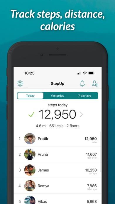 StepUp Pedometer Step Counter App-Screenshot #1