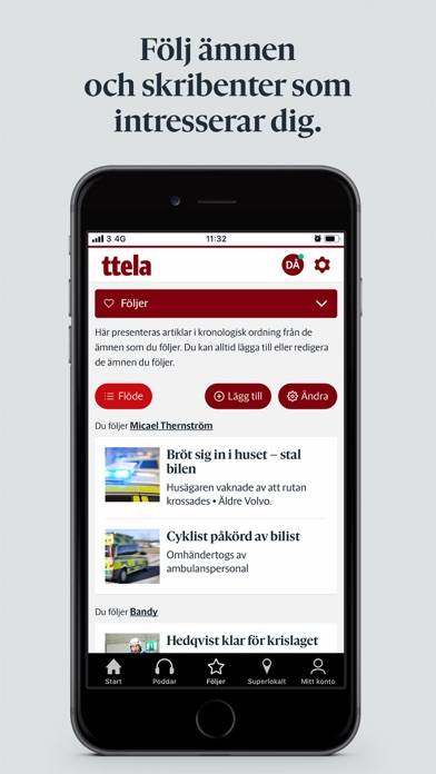 Ttela App skärmdump