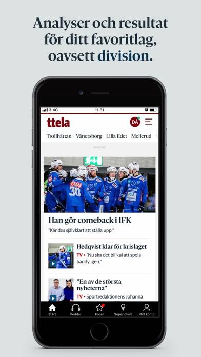 Ttela App skärmdump