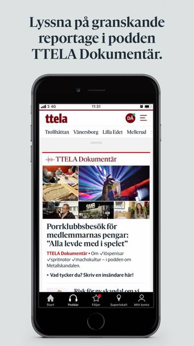 Ttela App skärmdump