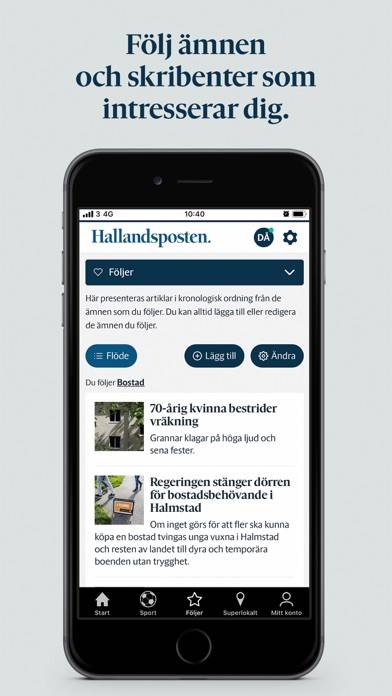 Hallandsposten App skärmdump #3