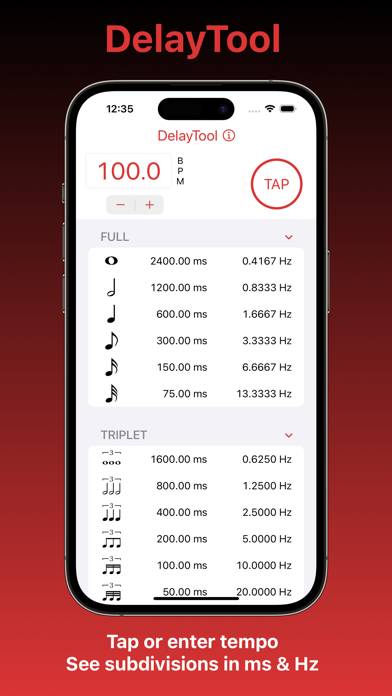 DelayTool: BPM Calculator Schermata dell'app #1