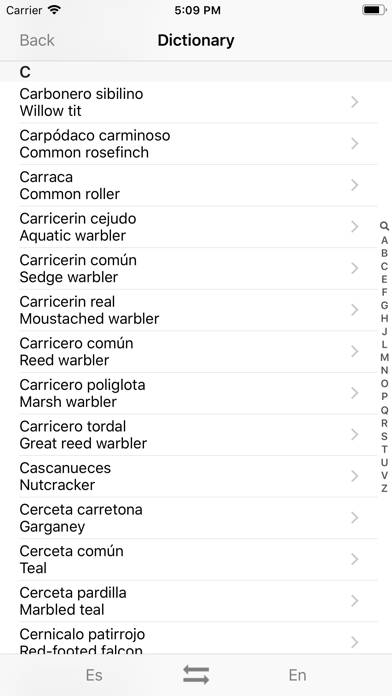 European Birds Names App screenshot