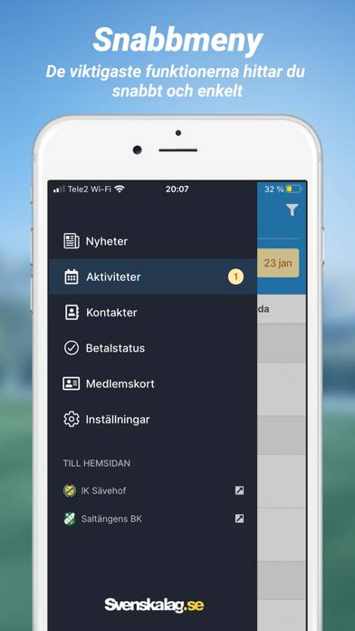 Svenskalag App skärmdump #1
