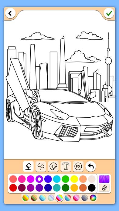 Cars coloring book game screenshot