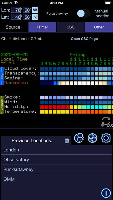 Xasteria: Astronomy Weather Capture d'écran de l'application