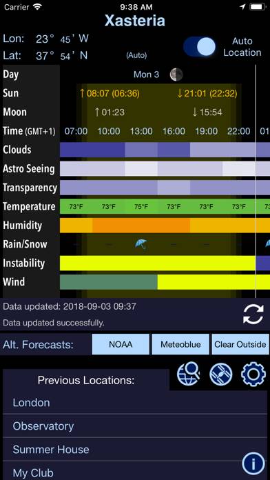 Xasteria: Astronomy Weather Capture d'écran de l'application