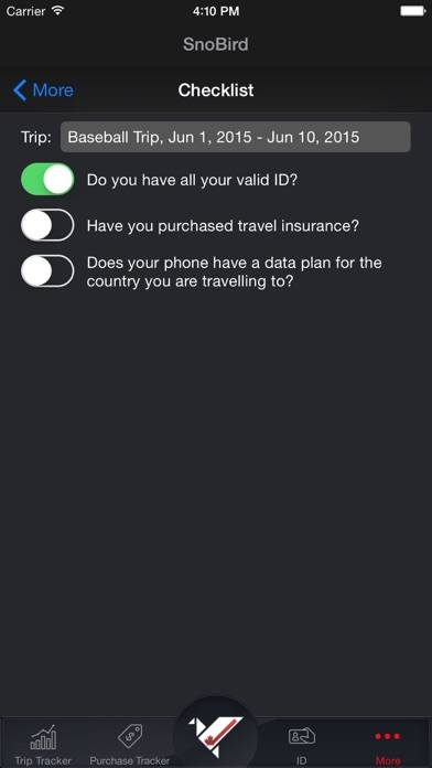 SnoBird App screenshot