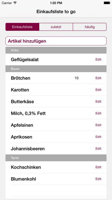 FamilyList Einkaufsliste to go App-Screenshot #1