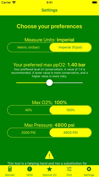 Nitrox Blender & Calculator Captura de pantalla de la aplicación #6
