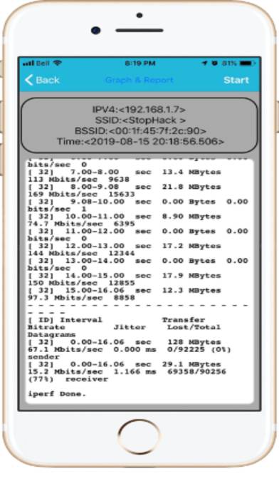 IPerf3 Performance Test Tool Schermata dell'app