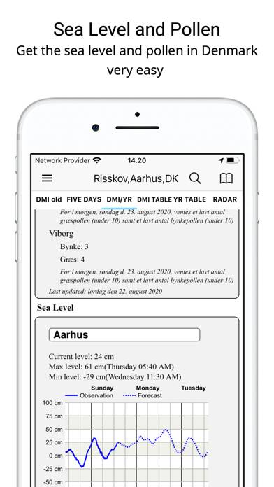 Weather from DMI and YR App skärmdump