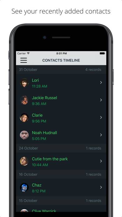 Contacts Timeline Captura de pantalla de la aplicación #1