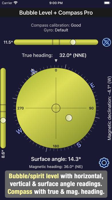 Bubble Level plus Compass Pro Captura de pantalla de la aplicación