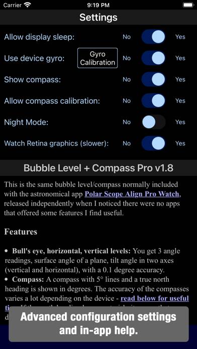 Bubble Level plus Compass Pro Captura de pantalla de la aplicación