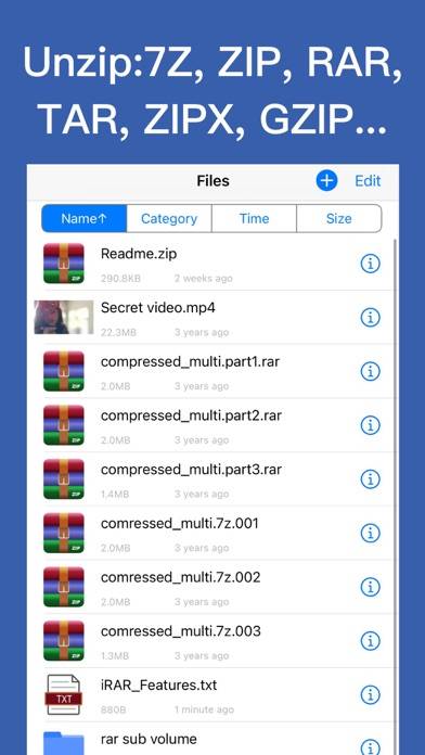 iRAR - zip,rar,7z file opener screenshot
