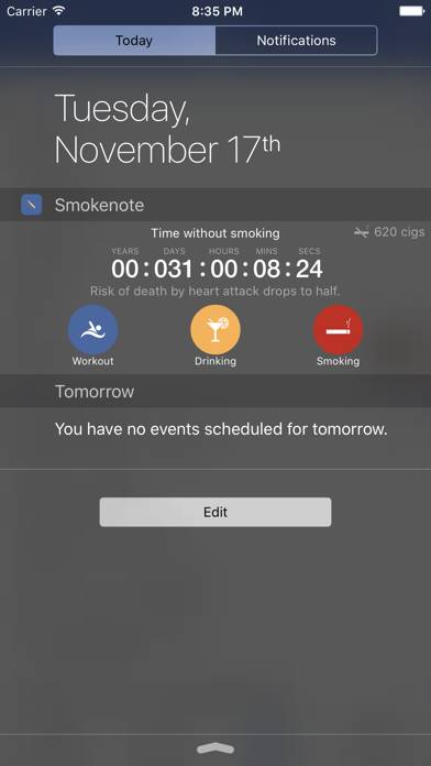 Smokenote PRO App screenshot