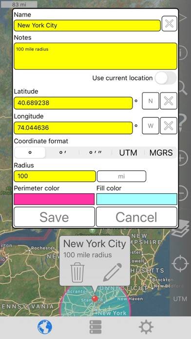 Radius on Map Full Version Captura de pantalla de la aplicación #2