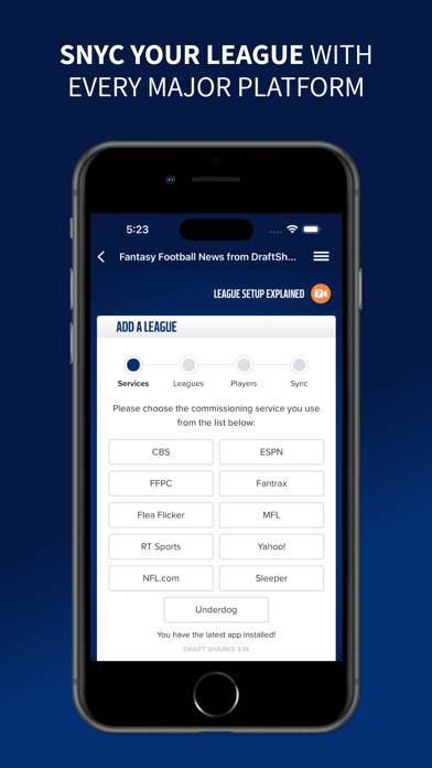 Draft Sharks Fantasy Football App screenshot