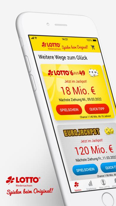 Eurojackpot und LOTTO spielen Bildschirmfoto