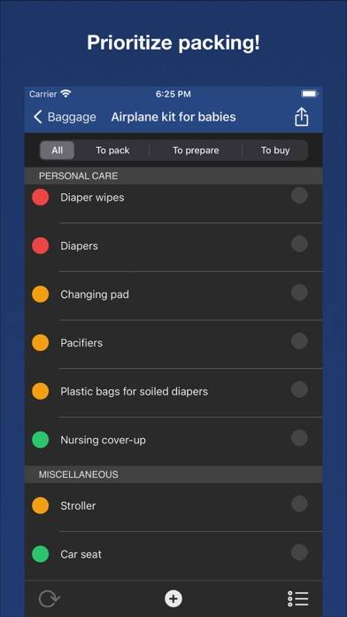 Baggage planner Captura de pantalla de la aplicación #3