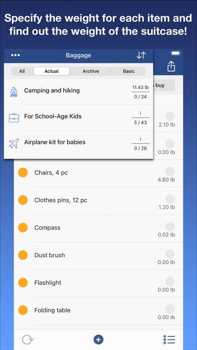 Baggage planner Captura de pantalla de la aplicación #4