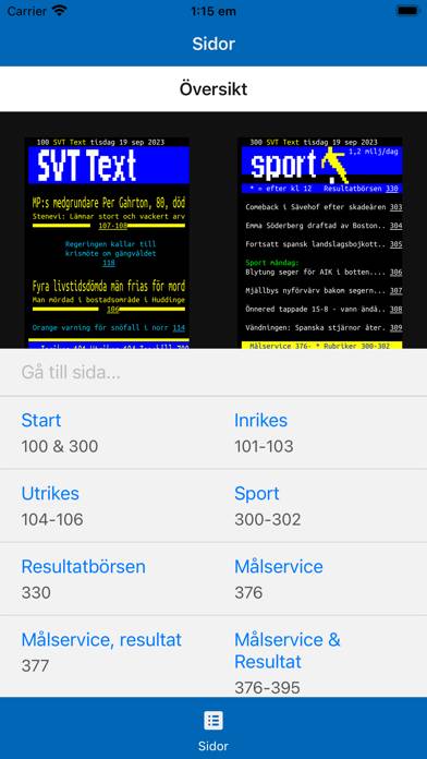 SVT Text TV från TextTV.nu App skärmdump #2