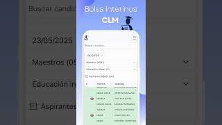 Bolsa Interinos CLM 2025/26 captura de pantalla