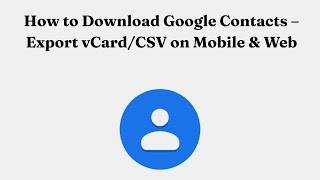 Export Contacts : CSV, Vcard skärmdump