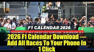 Race Calendar 2026 screenshot